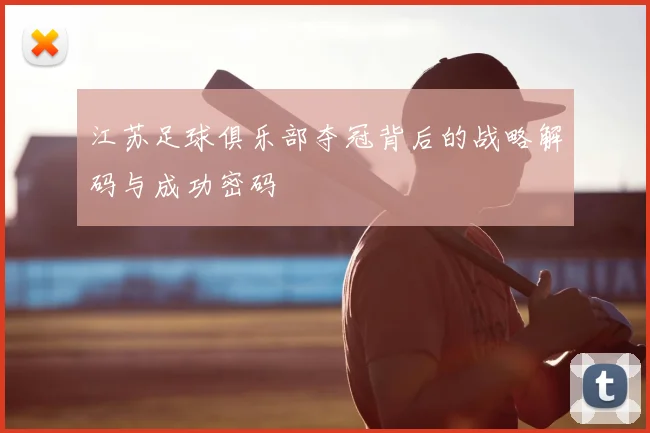 江苏足球俱乐部夺冠背后的战略解码与成功密码